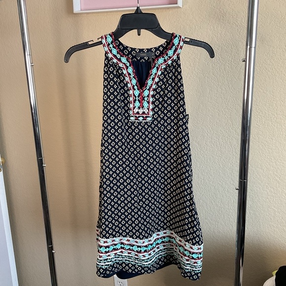 THML Womens Sleeveless‎ Embroidered High-Neck Boho Shift Dress Size Small - Picture 1 of 6